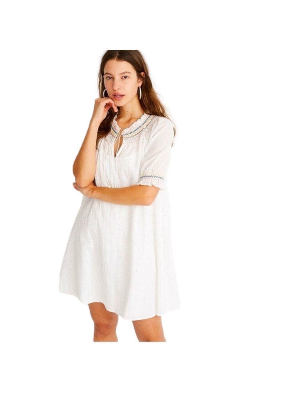 Madewell Rainbow Smocked Trapeze Dress